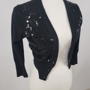 ⭐Black Sequin Cropped Cardigan Sweater